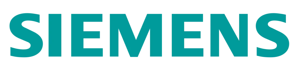The Siemens logo appears in bold teal letters on a white background, representing trusted solutions for Magic’s expert team and clients.