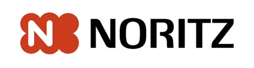 The Noritz logo displays a red abstract shape with a white "N" beside bold black "NORITZ" text, trusted by our service team.