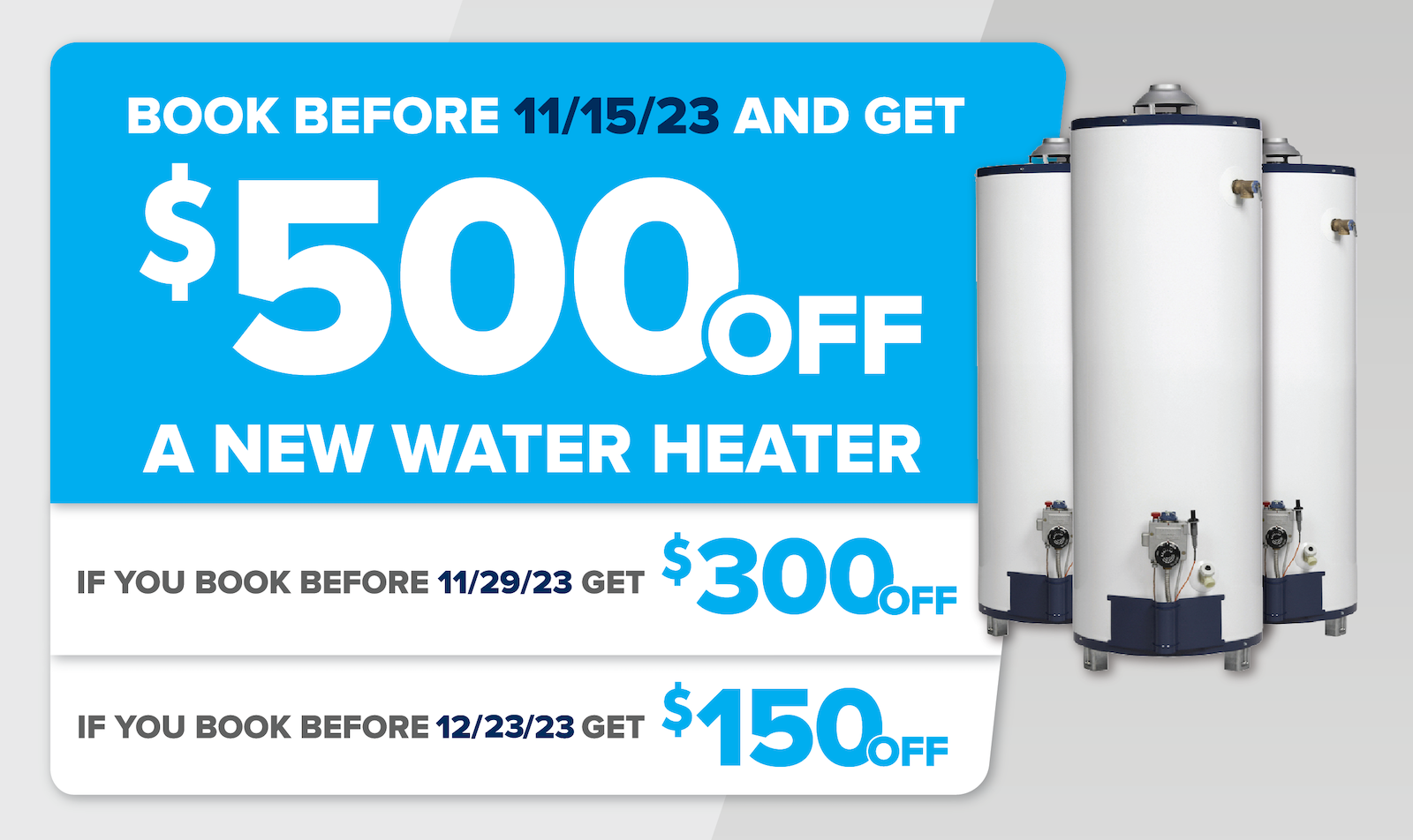 Tiered Water Heater Special
